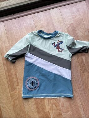 Spiderman Kids Short Sleeve Rashguard in Blue, Gray & White